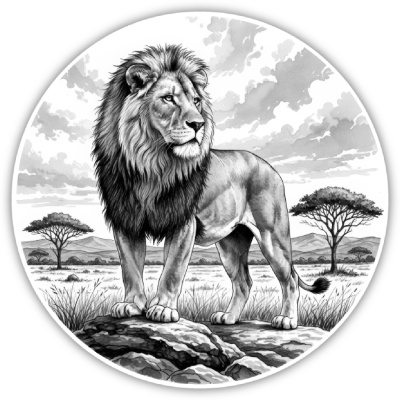 Wandtattoo  L�we in der Wildnis 