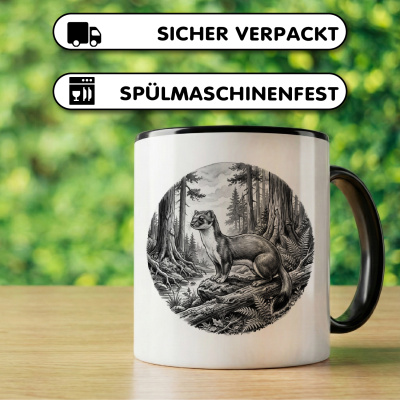 Tasse mit dem Motiv Marder in der Wildnis - Ansicht 4