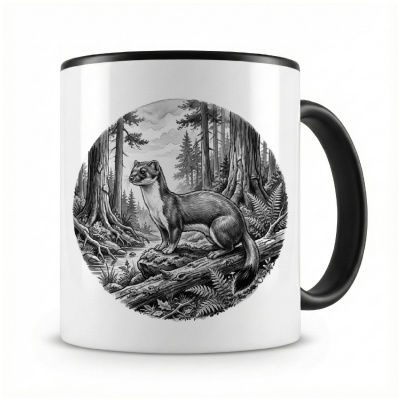 Tasse mit dem Motiv Marder in der Wildnis