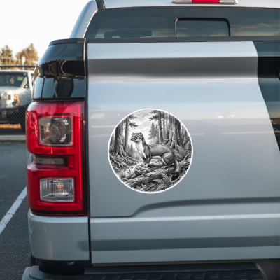 Marder in der Wildnis Aufkleber Bunt - Ansicht 2