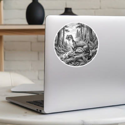 Marder in der Wildnis Aufkleber Bunt - Ansicht 5