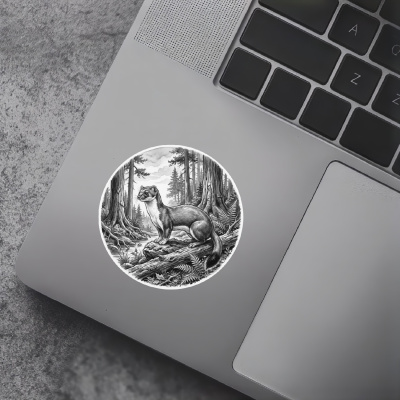 Marder in der Wildnis Aufkleber Bunt - Ansicht 7