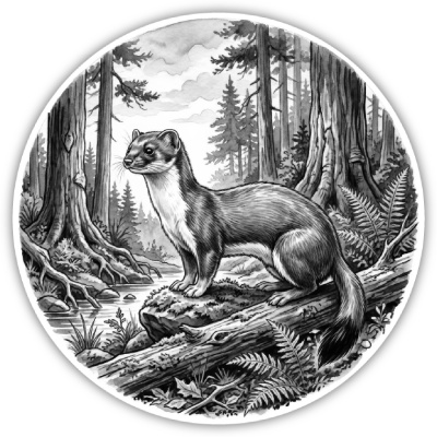 Wandtattoo  Marder in der Wildnis 