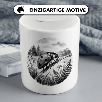 Spardose mit dem Motiv Marienk�fer in der Wildnis - Ansicht 3