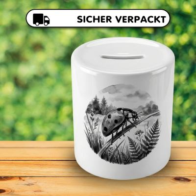 Spardose mit dem Motiv Marienk�fer in der Wildnis - Ansicht 4