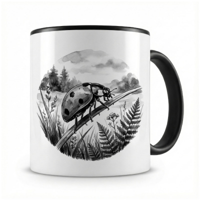Tasse mit dem Motiv Marienk�fer in der Wildnis