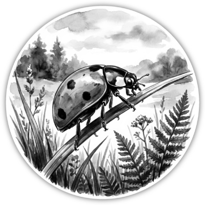 Marienk�fer in der Wildnis Aufkleber Bunt