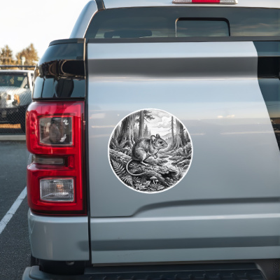 Maus in der Wildnis Aufkleber Bunt - Ansicht 2