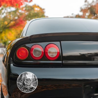 Maus in der Wildnis Aufkleber Bunt - Ansicht 3