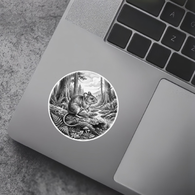 Maus in der Wildnis Aufkleber Bunt - Ansicht 7