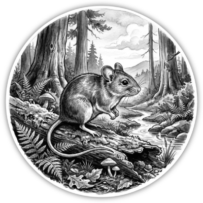 Maus in der Wildnis Aufkleber Bunt