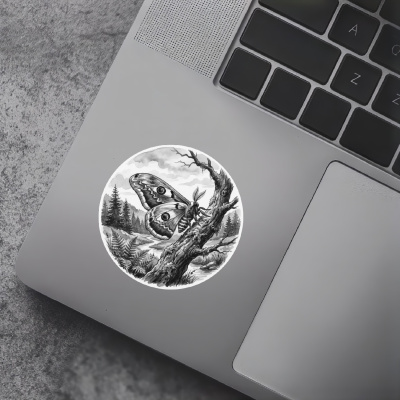 Motte in der Wildnis Aufkleber Bunt - Ansicht 7