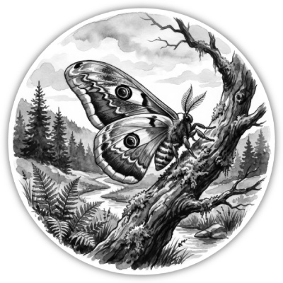 Motte in der Wildnis Aufkleber Bunt