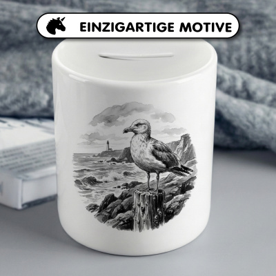 Spardose mit dem Motiv M�we in der Wildnis - Ansicht 3