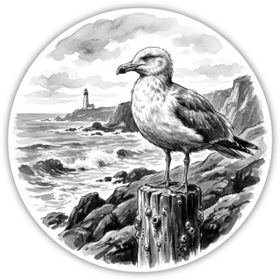 M�we in der Wildnis Aufkleber Bunt