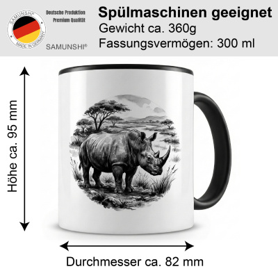 Tasse mit dem Motiv Nashorn in der Wildnis - Ansicht 2