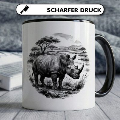 Tasse mit dem Motiv Nashorn in der Wildnis - Ansicht 5