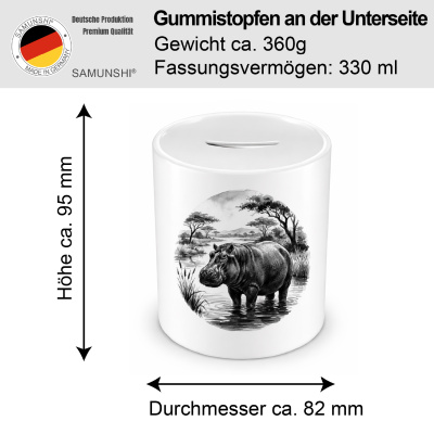 Spardose mit dem Motiv Nilpferd in der Wildnis - Ansicht 2