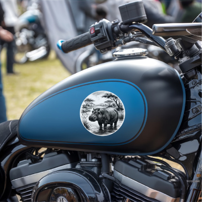 Nilpferd in der Wildnis Aufkleber Bunt - Ansicht 8