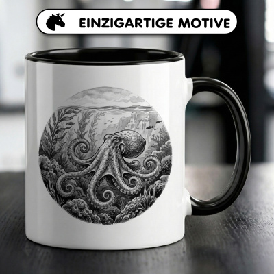 Tasse mit dem Motiv Krake in der Wildnis - Ansicht 3
