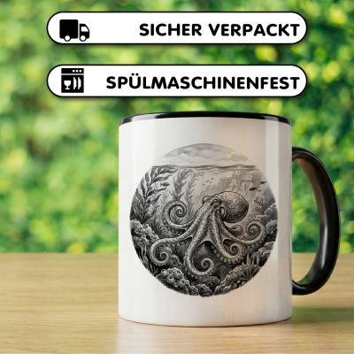 Tasse mit dem Motiv Krake in der Wildnis - Ansicht 4