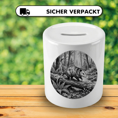 Spardose mit dem Motiv Opossum in der Wildnis - Ansicht 4