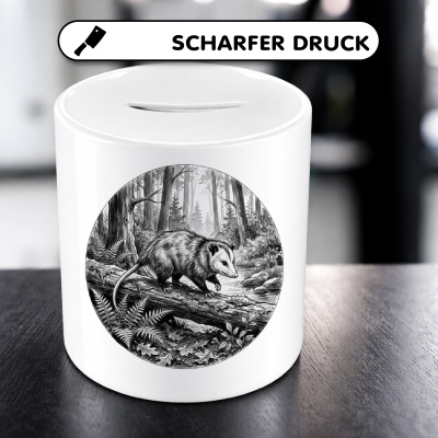 Spardose mit dem Motiv Opossum in der Wildnis - Ansicht 5