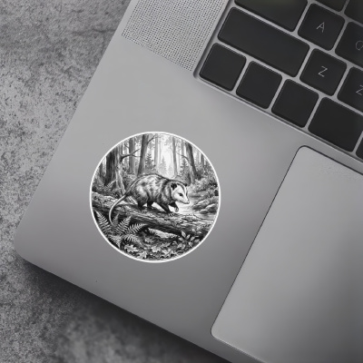 Opossum in der Wildnis Aufkleber Bunt - Ansicht 7