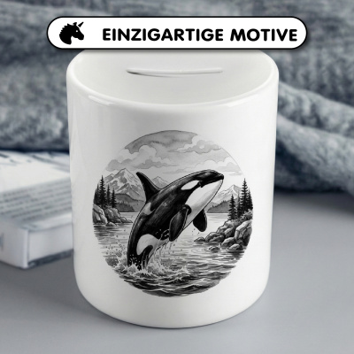 Spardose mit dem Motiv Orca Wal in der Wildnis - Ansicht 3