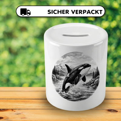 Spardose mit dem Motiv Orca Wal in der Wildnis - Ansicht 4