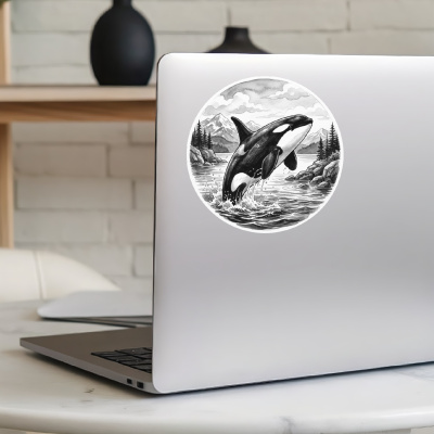 Orca Wal in der Wildnis Aufkleber Bunt - Ansicht 5