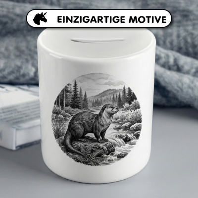 Spardose mit dem Motiv Otter in der Wildnis - Ansicht 3