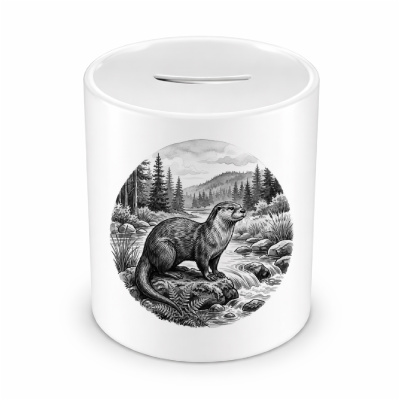 Spardose mit dem Motiv Otter in der Wildnis