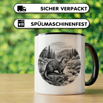 Tasse mit dem Motiv Otter in der Wildnis - Ansicht 4