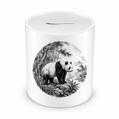 Spardose mit dem Motiv Panda B�r in der Wildnis