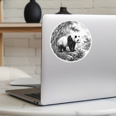 Panda B�r in der Wildnis Aufkleber Bunt - Ansicht 5