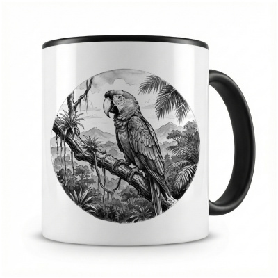 Tasse mit dem Motiv Papagei in der Wildnis