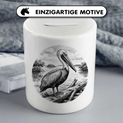 Spardose mit dem Motiv Pelikan in der Wildnis - Ansicht 3