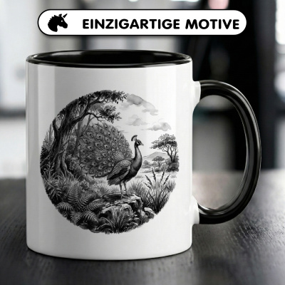 Tasse mit dem Motiv Pfau in der Wildnis - Ansicht 3