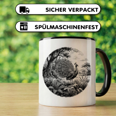 Tasse mit dem Motiv Pfau in der Wildnis - Ansicht 4