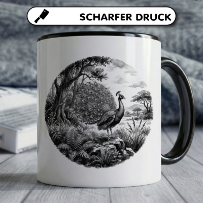 Tasse mit dem Motiv Pfau in der Wildnis - Ansicht 5