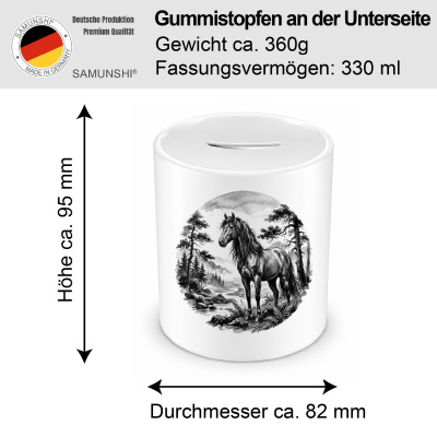 Spardose mit dem Motiv Pferd in der Wildnis - Ansicht 2