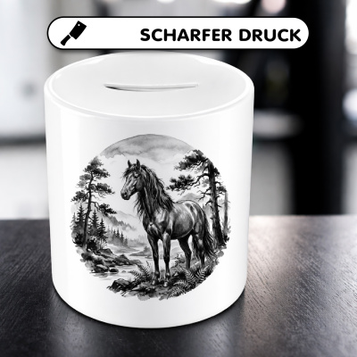 Spardose mit dem Motiv Pferd in der Wildnis - Ansicht 5