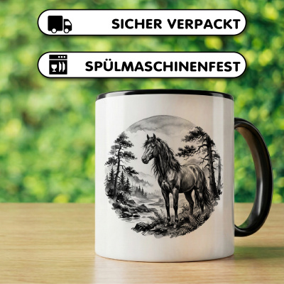 Tasse mit dem Motiv Pferd in der Wildnis - Ansicht 4