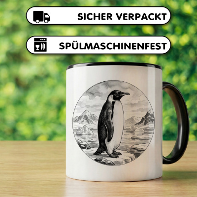 Tasse mit dem Motiv Pinguin in der Wildnis - Ansicht 4