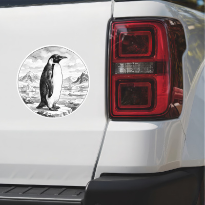 Pinguin in der Wildnis Aufkleber Bunt - Ansicht 2