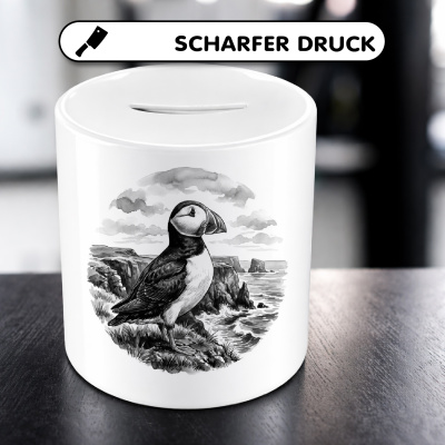 Spardose mit dem Motiv Papageitaucher in der Wildnis - Ansicht 5