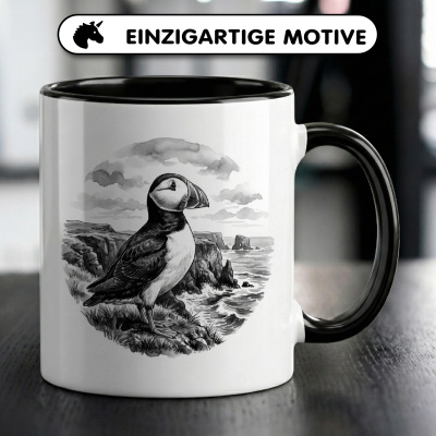 Tasse mit dem Motiv Papageitaucher in der Wildnis - Ansicht 3