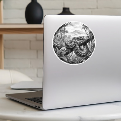 Python in der Wildnis Aufkleber Bunt - Ansicht 5