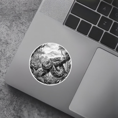 Python in der Wildnis Aufkleber Bunt - Ansicht 7